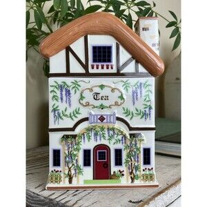 Rare Vintage 1995 LENOX Canterberry Fine Porcelain Tea House With Lid 8” x 5”